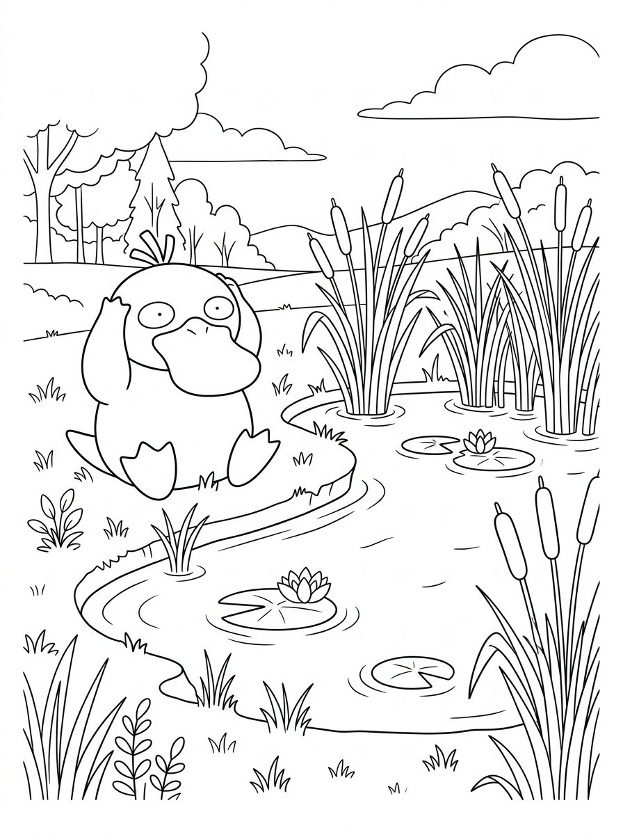 Psyduck Stránky omalovánek 1