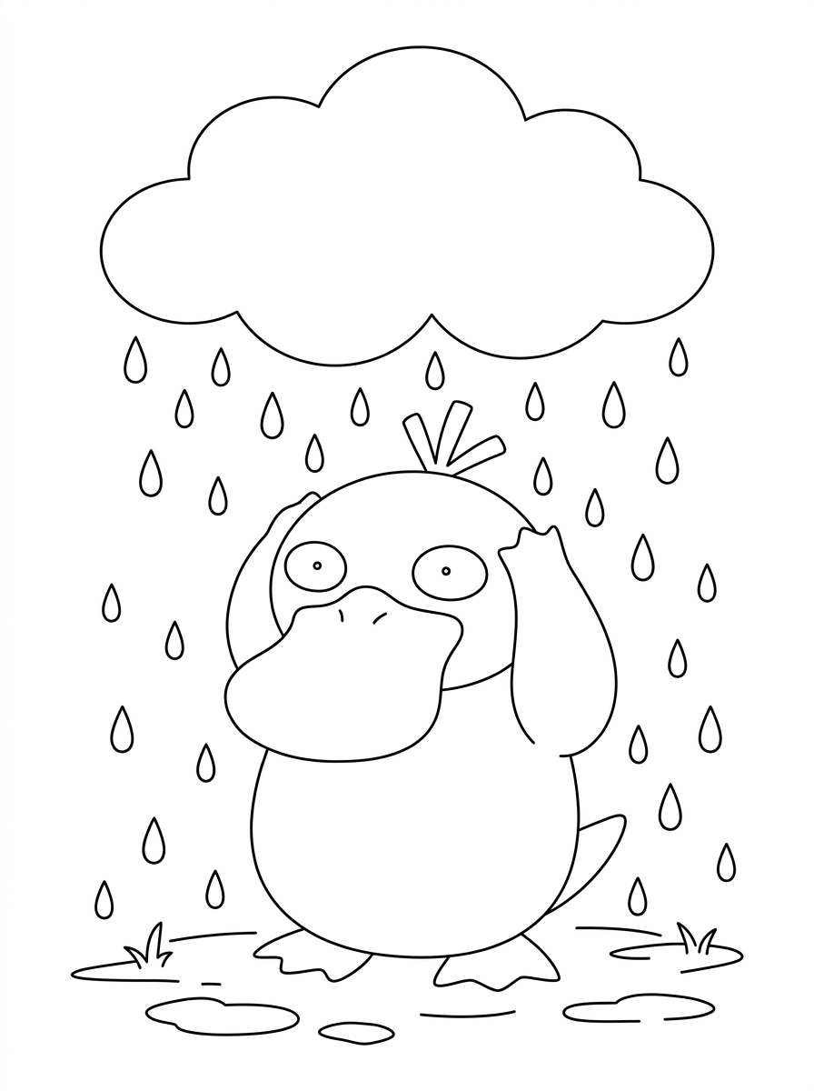 Psyduck omalovánky snadné