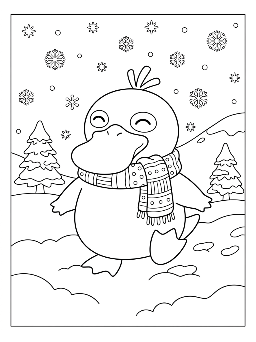 Psyduck omalovánky karet 1