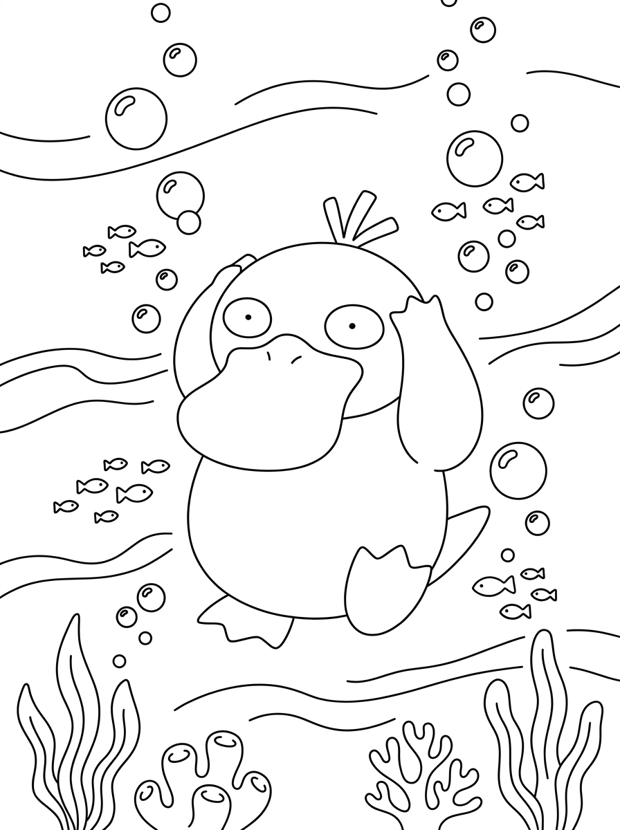 Psyduck omalovánky zdarma 2