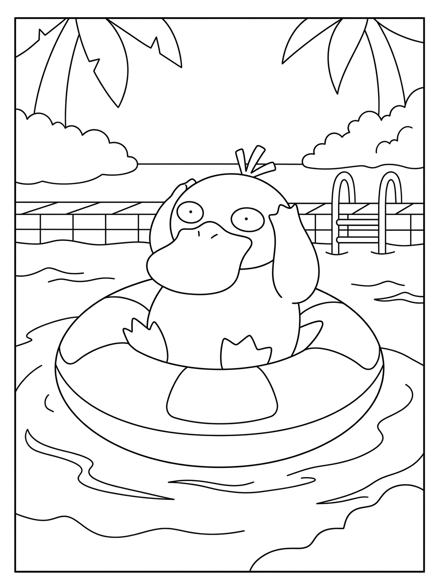 uvolnit Psyduck omalovánky pro dospělé 1