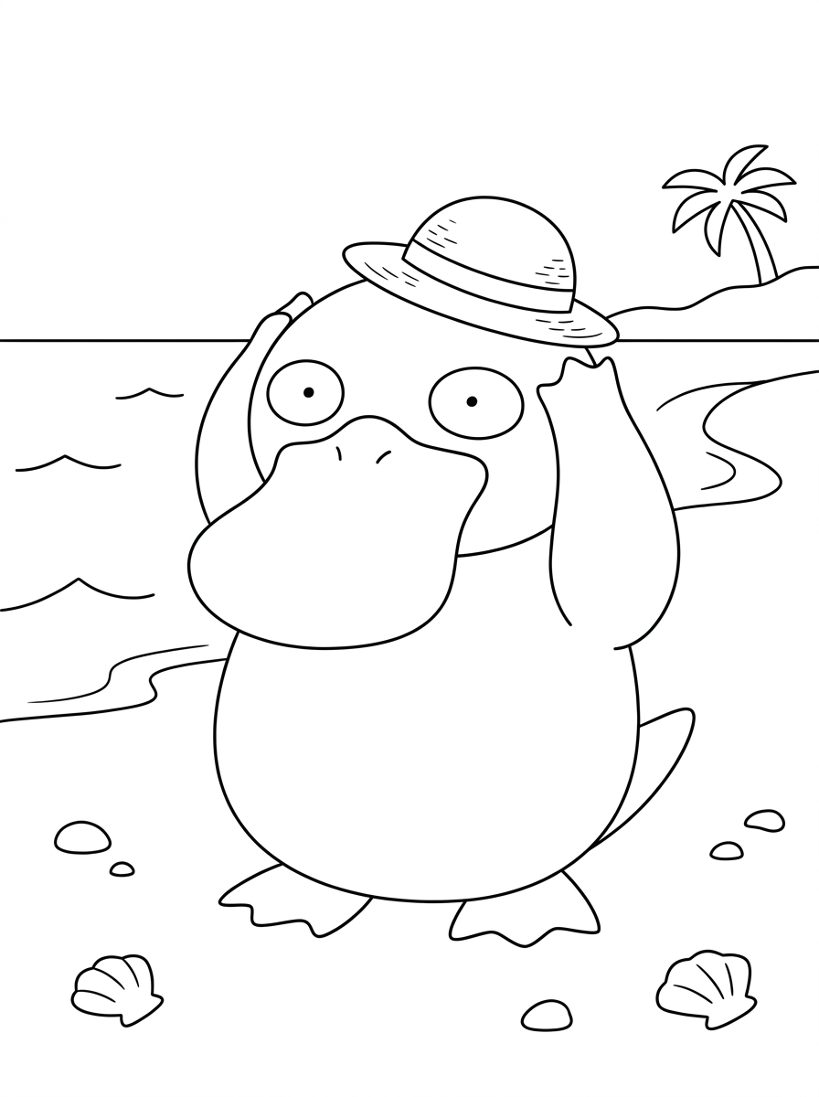 veselý Psyduck omalovánky