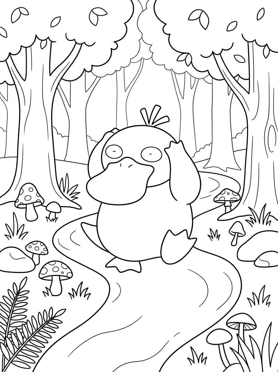 Psyduck Omalovánky ornament 1