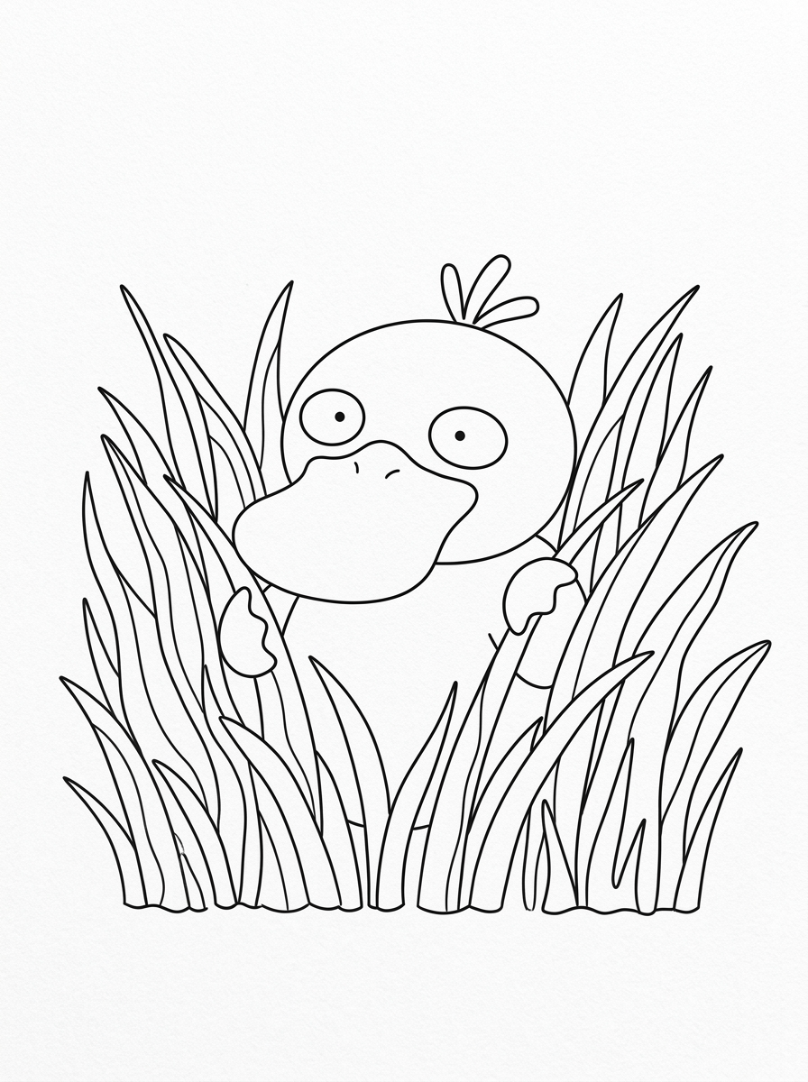 Psyduck omalovánky k vytisknutí zdarma