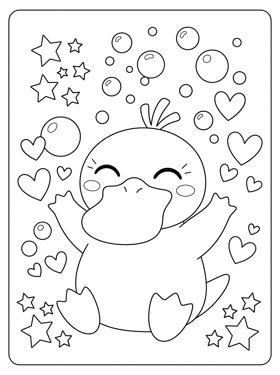 uvolnit Psyduck omalovánky pro dospělé