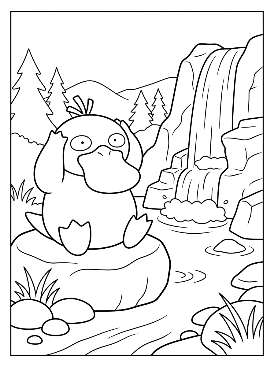 Psyduck stránky omalovánky