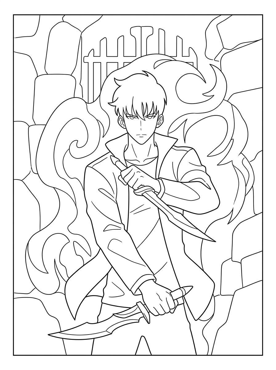 merry Solo Leveling coloring pages