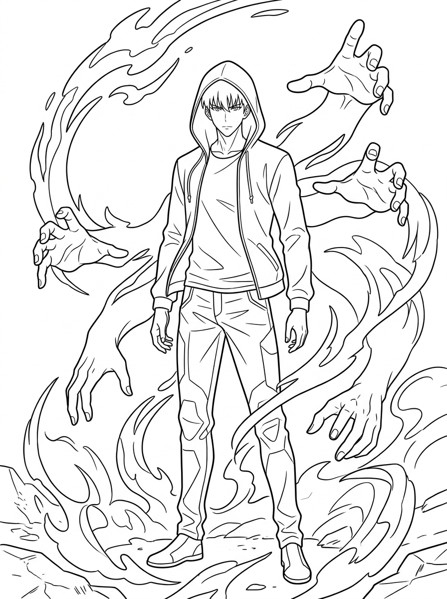 coloring Solo Leveling pages 1