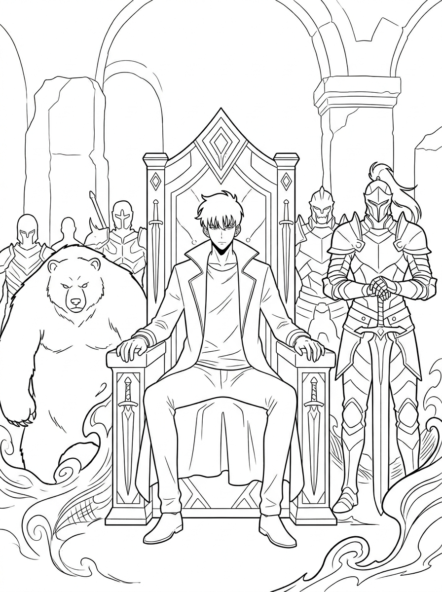 coloring pages printable Solo Leveling