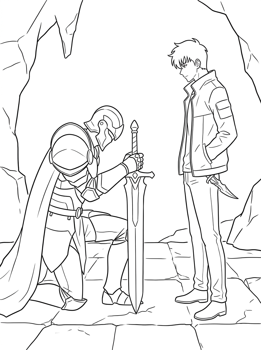Solo Leveling coloring pages for preschoolers