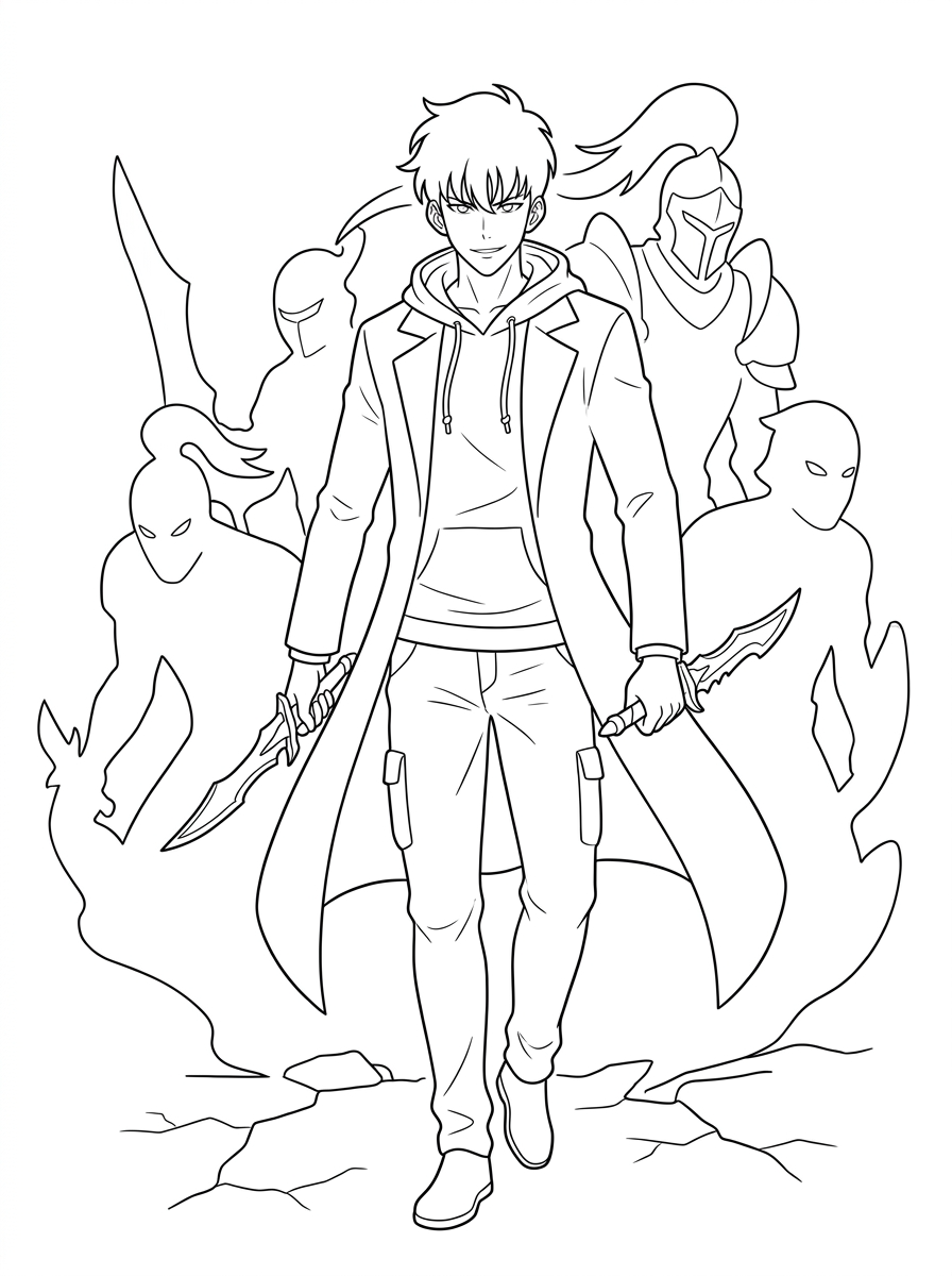 coloring Solo Leveling pages