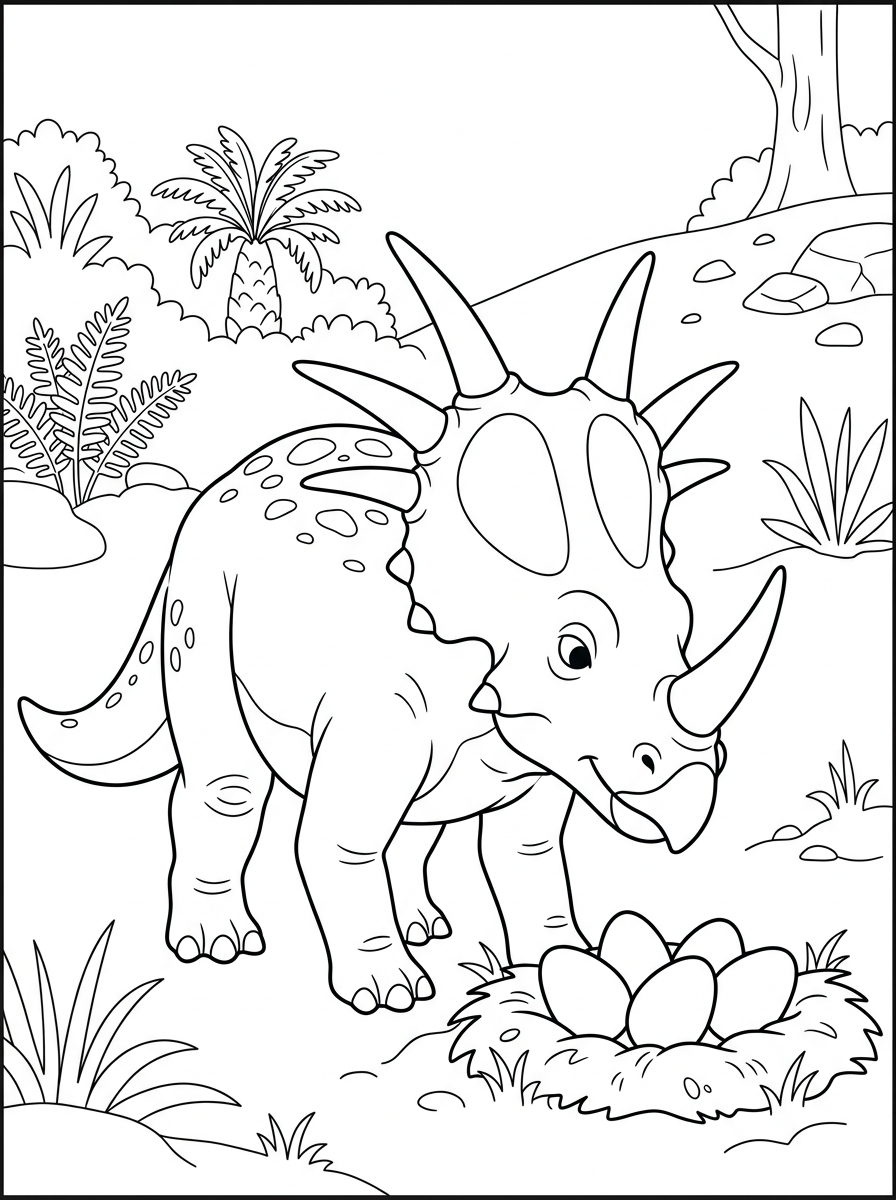 Planșe de colorat cu stiracozaur 13 desene de colorat pentru adulți cu Styracosaurus