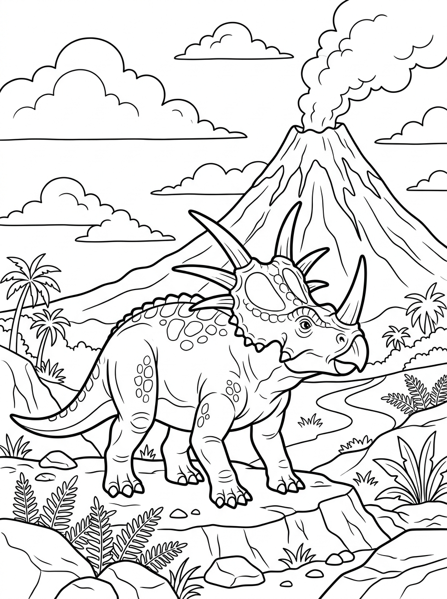 Planșe de colorat cu stiracozaur 16 Planșe de colorat cu cărți cu Styracosaurus