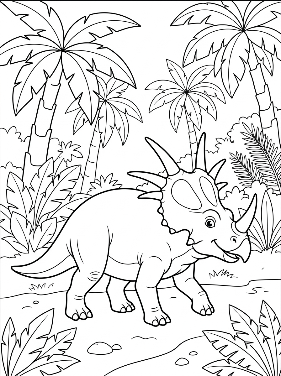 Planșe de colorat cu stiracozaur 5 Planșe de colorat cu stiracosaurus ușor 1