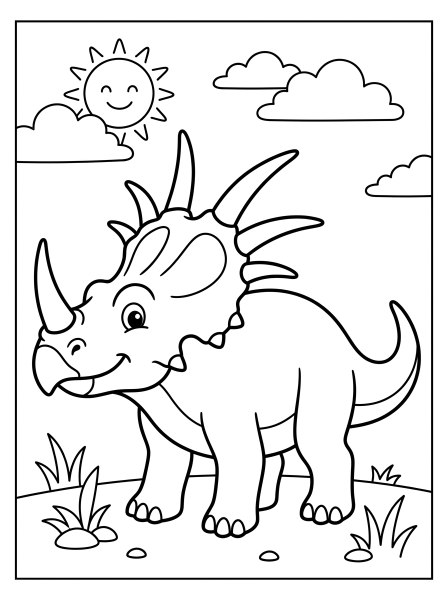 Planșe de colorat cu stiracozaur 8 Planșe de colorat cu Grinch Styracosaurus