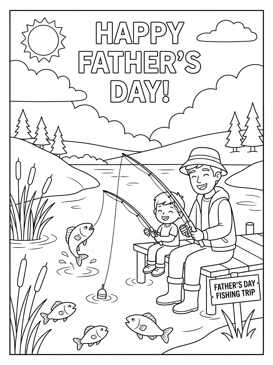 Father’s Day coloring pages easy