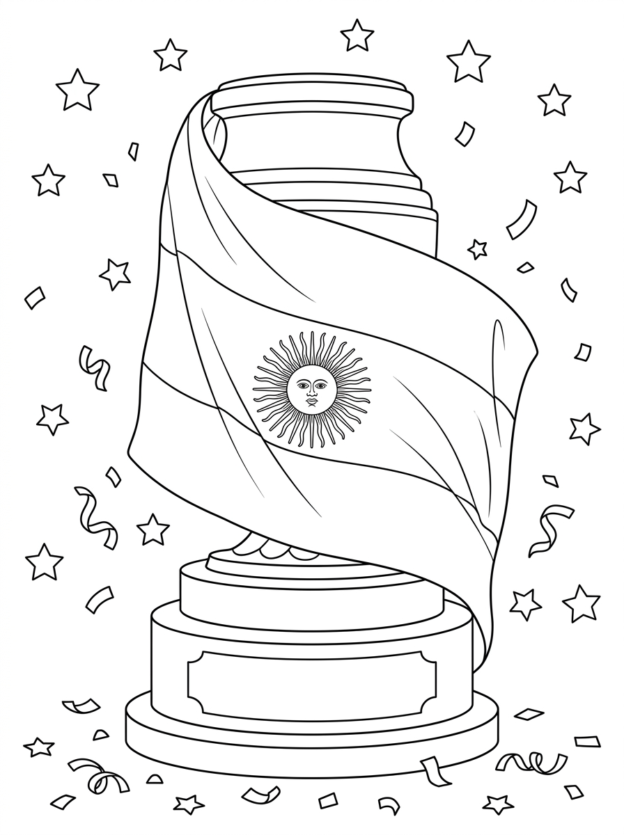 Ausmalbilder der argentinischen Flagge 13 Ausmalbilder der argentinischen Flagge für Erwachsene