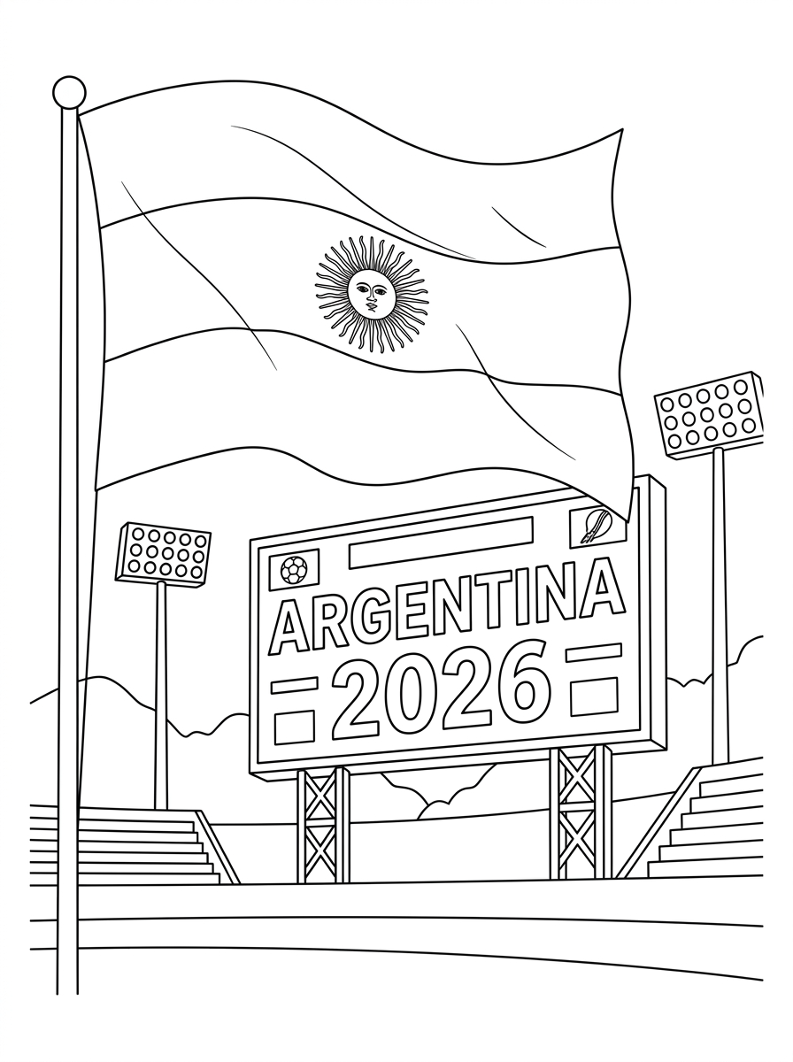 Ausmalbilder der argentinischen Flagge 18 detaillierte Ausmalbilder der argentinischen Flagge für Erwachsene 1