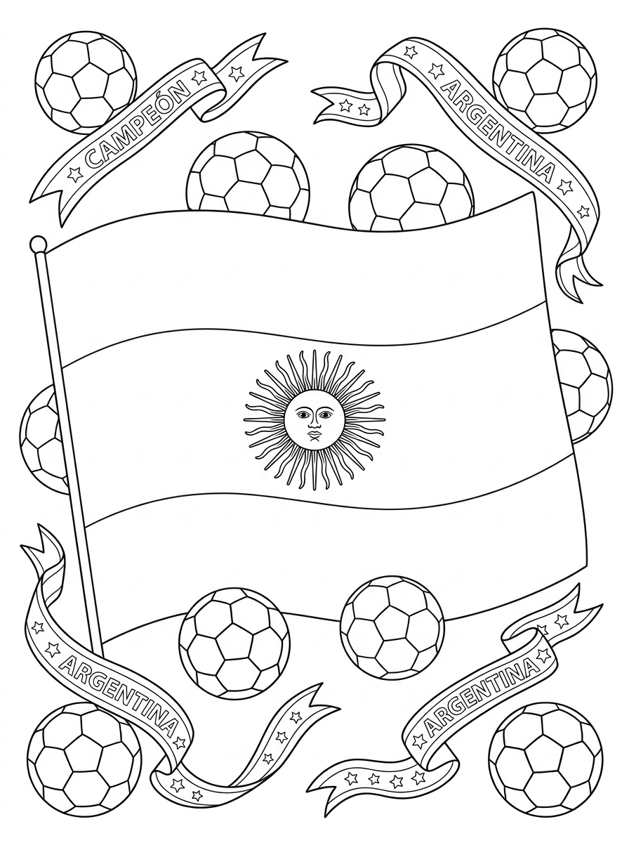 Ausmalbilder der argentinischen Flagge 21 Ausmalbilder mit der argentinischen Flagge
