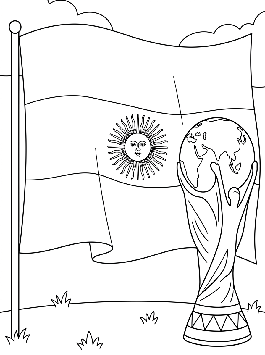 Ausmalbilder der argentinischen Flagge 23 Ausmalbilder der argentinischen Flagge zum kostenlosen Ausdrucken
