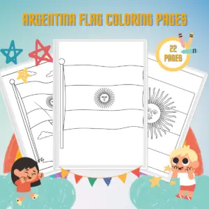 Pagina da colorare della bandiera argentina (anteprima)
