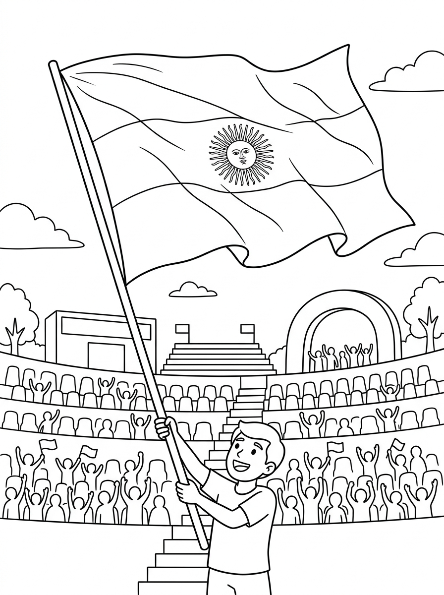Ausmalbilder der argentinischen Flagge 9 süße Ausmalbilder Argentinien-Flagge
