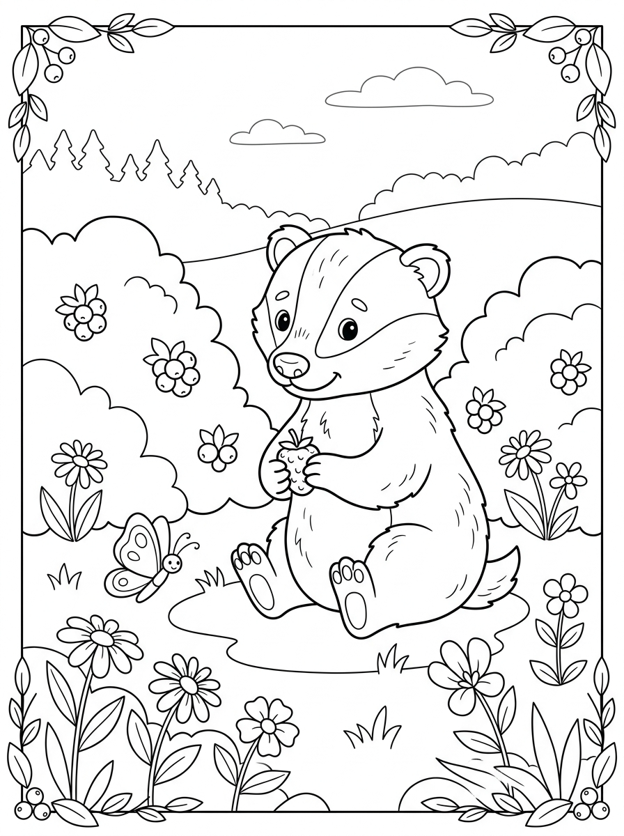 Badger Coloring Pages 2 printable coloring pages Badger