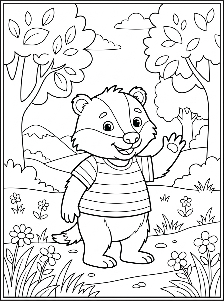 Badger Coloring Pages 12 Badger adult coloring pages