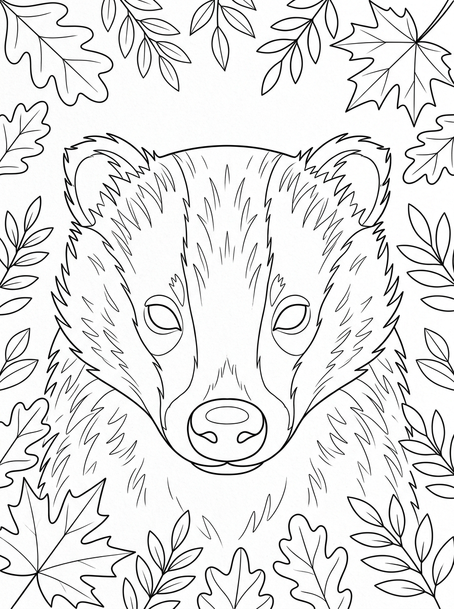 Badger Coloring Pages 15 kawaii cute Badger coloring pages