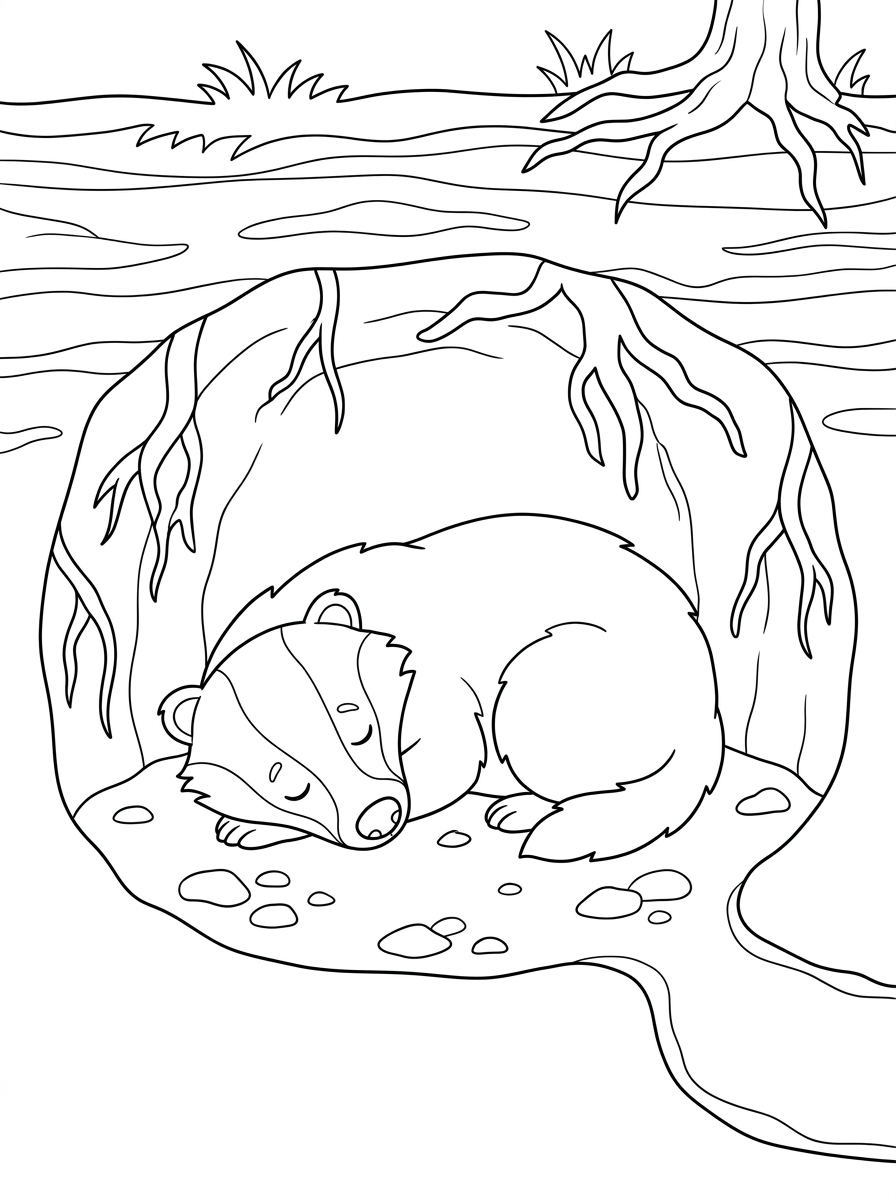 Badger Coloring Pages 19 free adult Badger coloring pages