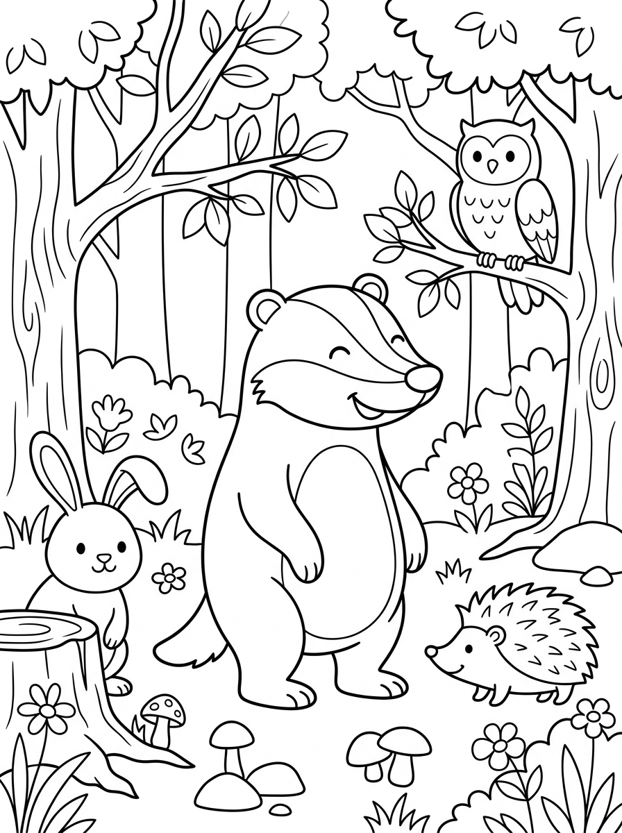 Badger Coloring Pages 20 printable Badger coloring pages for adults