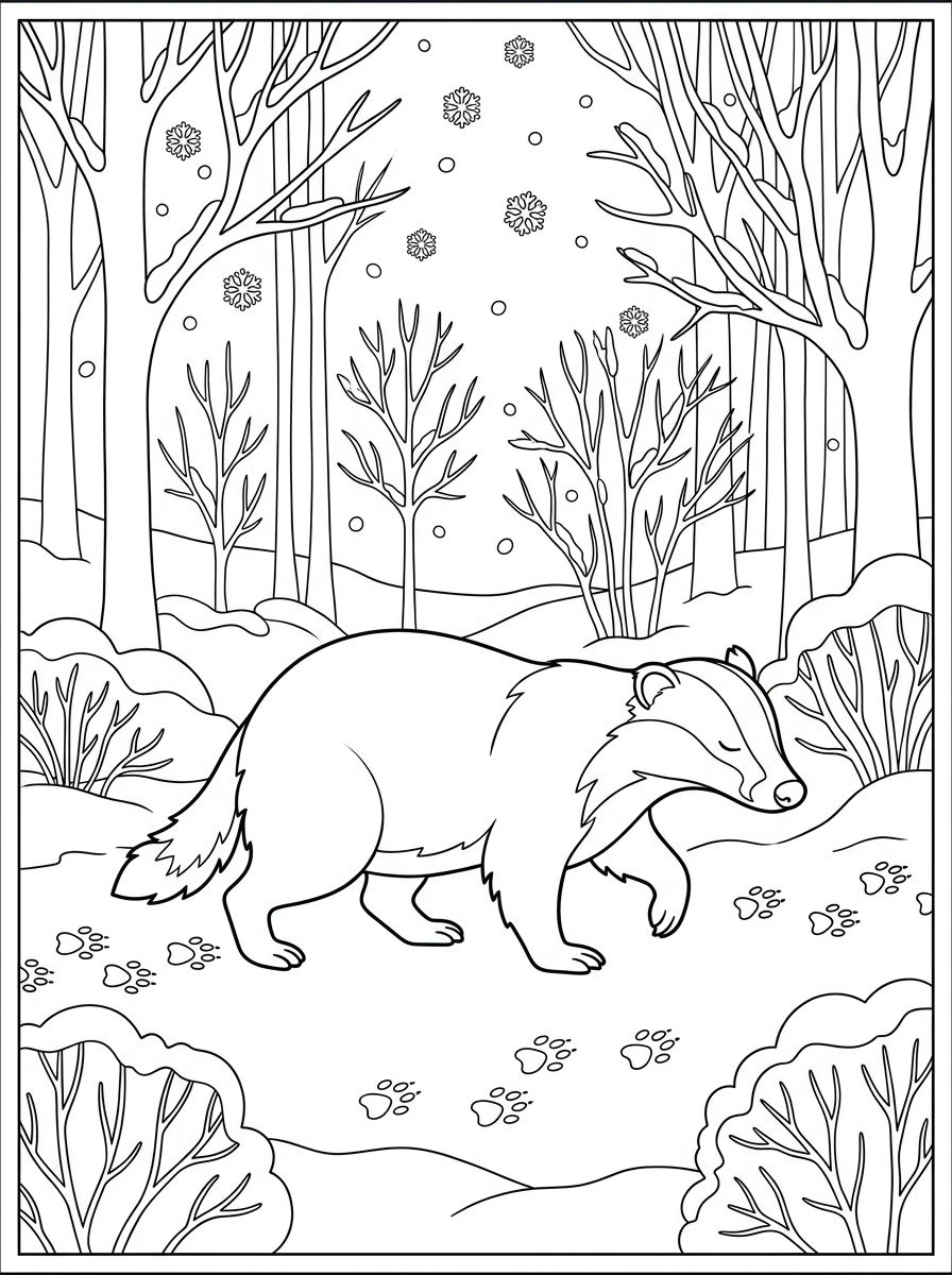 Badger Coloring Pages 22 printable Badger coloring pages