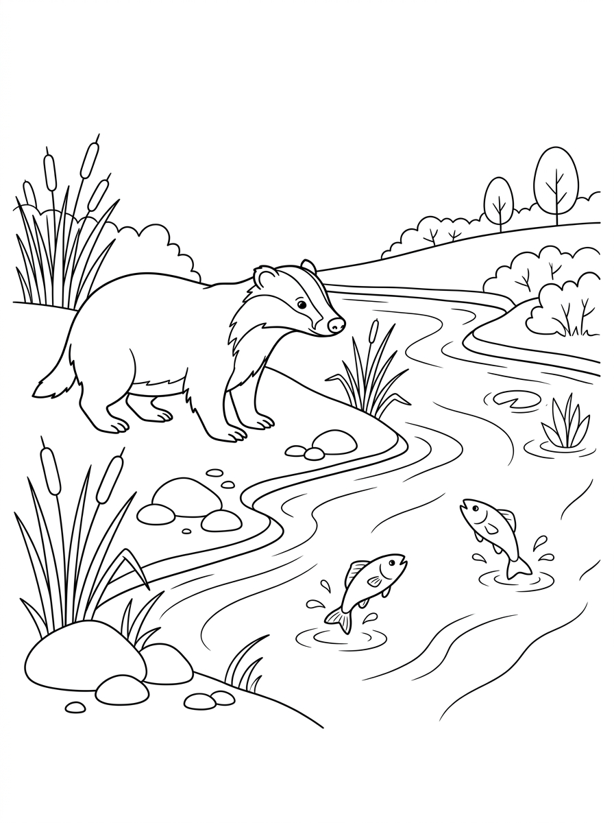 Badger Coloring Pages 4 coloring pages for kids Badger