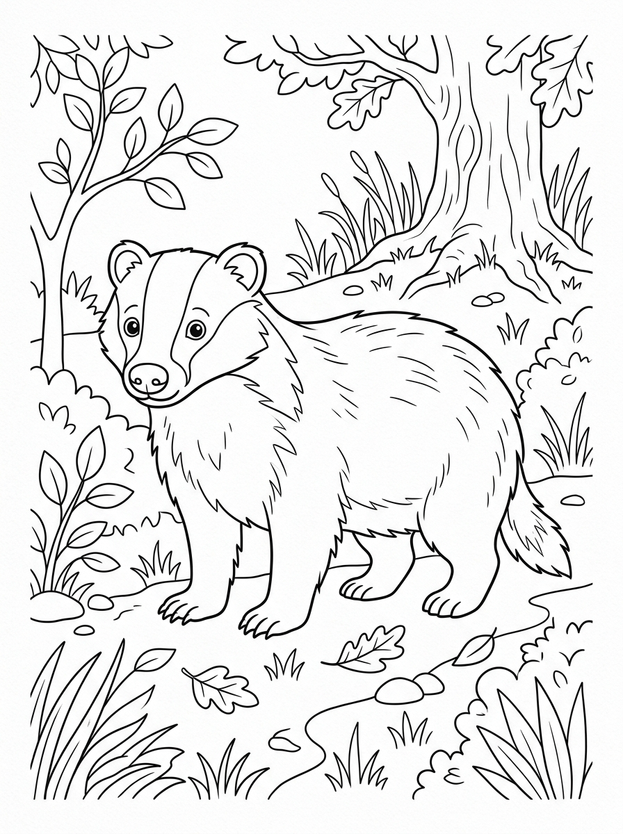 Badger Coloring Pages 6 Badger coloring pages for preschoolers