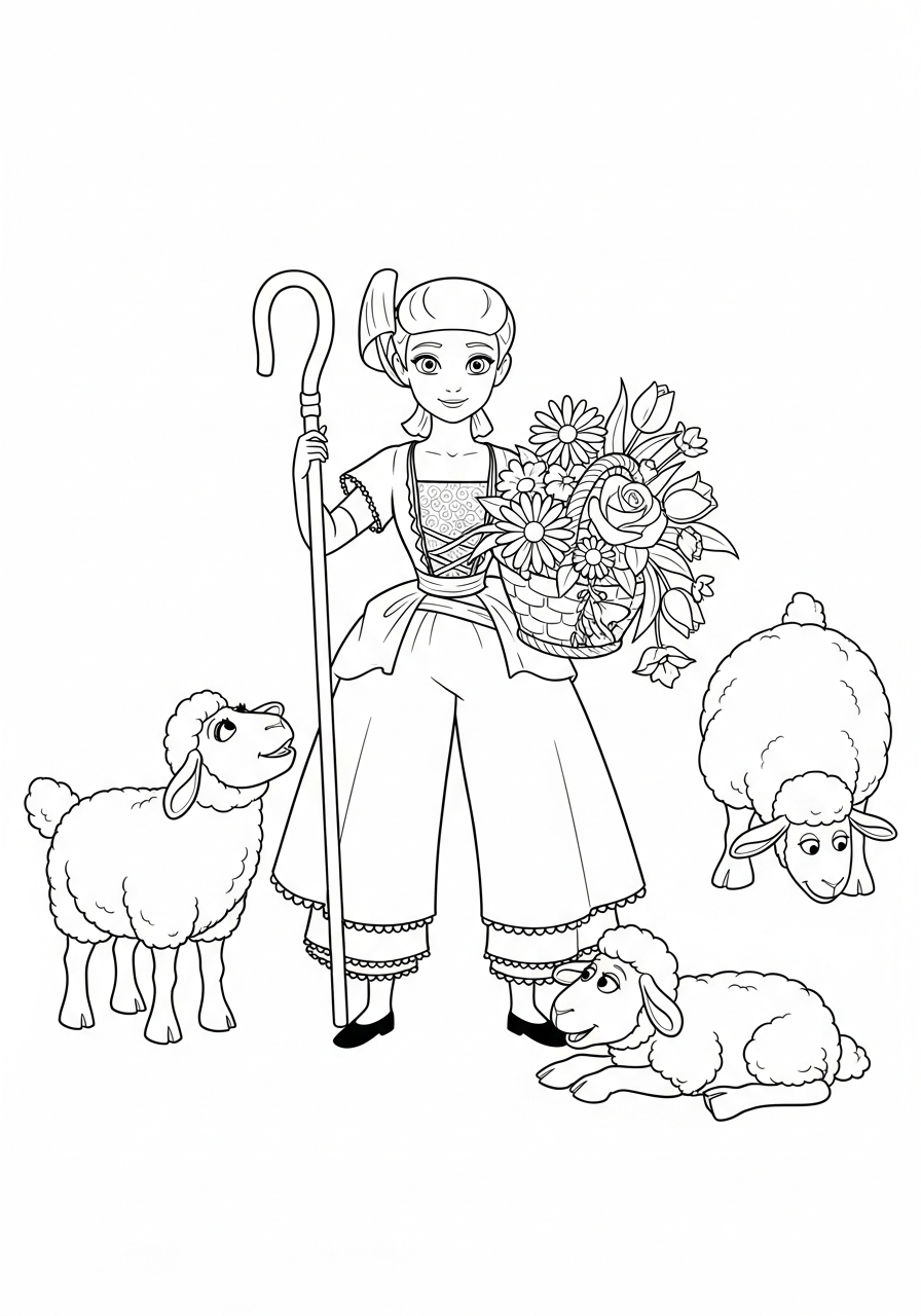 Bo Peep Coloring Pages 12 free printable Bo Peep coloring pages for adults