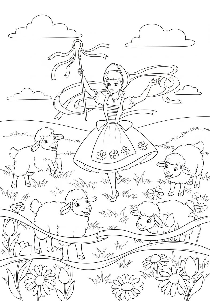 Bo Peep Coloring Pages 14 Bo Peep adult coloring pages