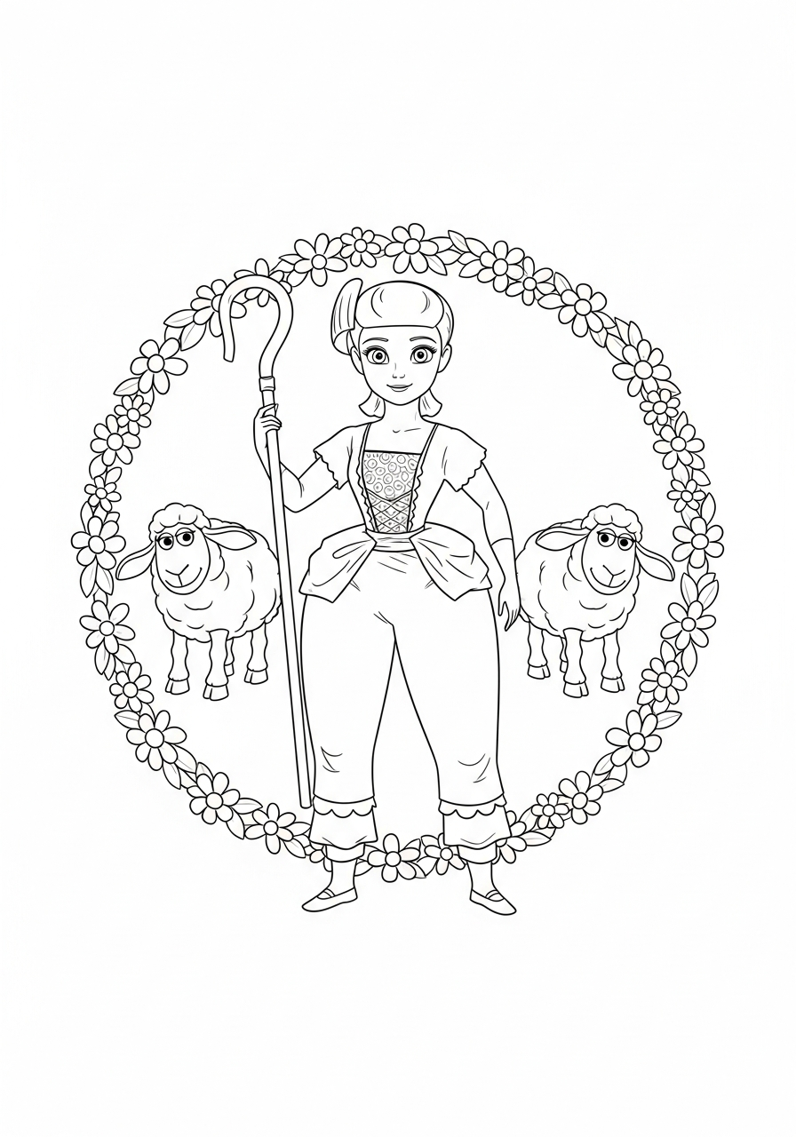 Bo Peep Coloring Pages 17 Bo Peep ornament coloring pages