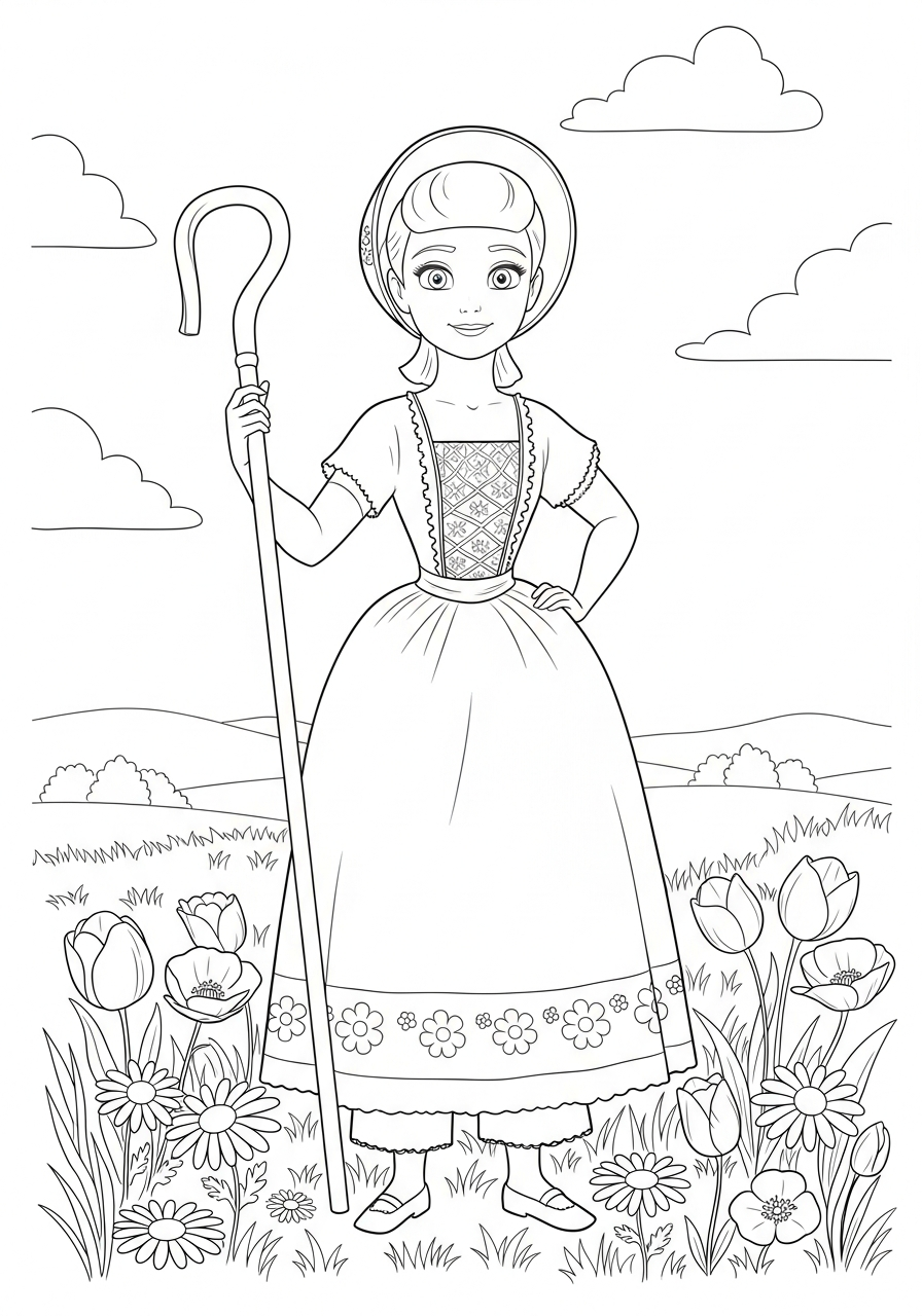 Bo Peep Coloring Pages 3 free Bo Peep printable coloring pages