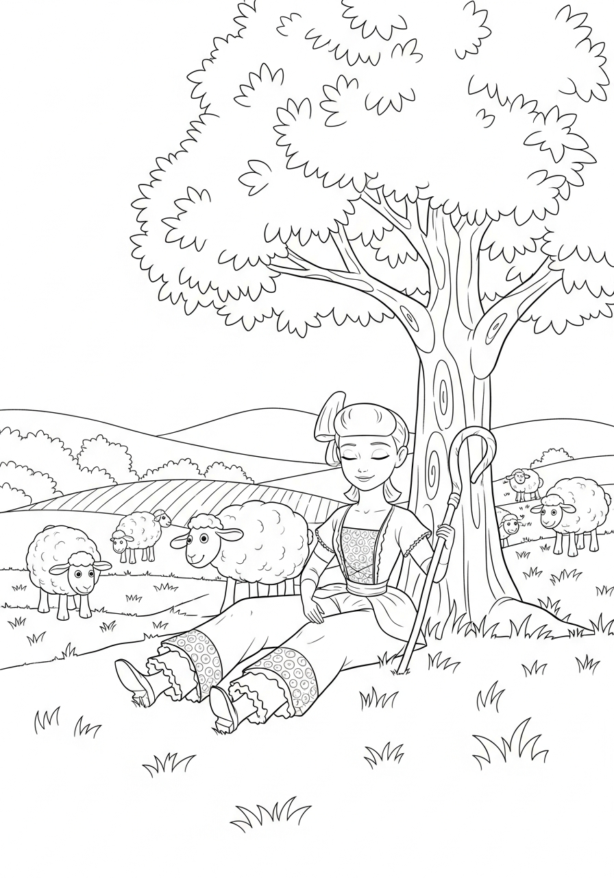 Bo Peep Coloring Pages 8 free Bo Peep printable coloring pages 1