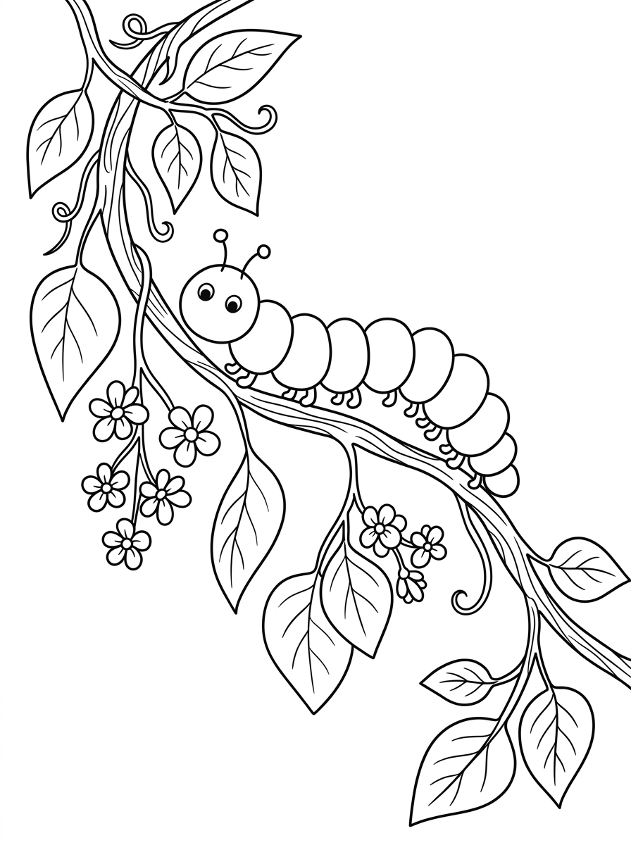 Caterpillar coloring pages to print