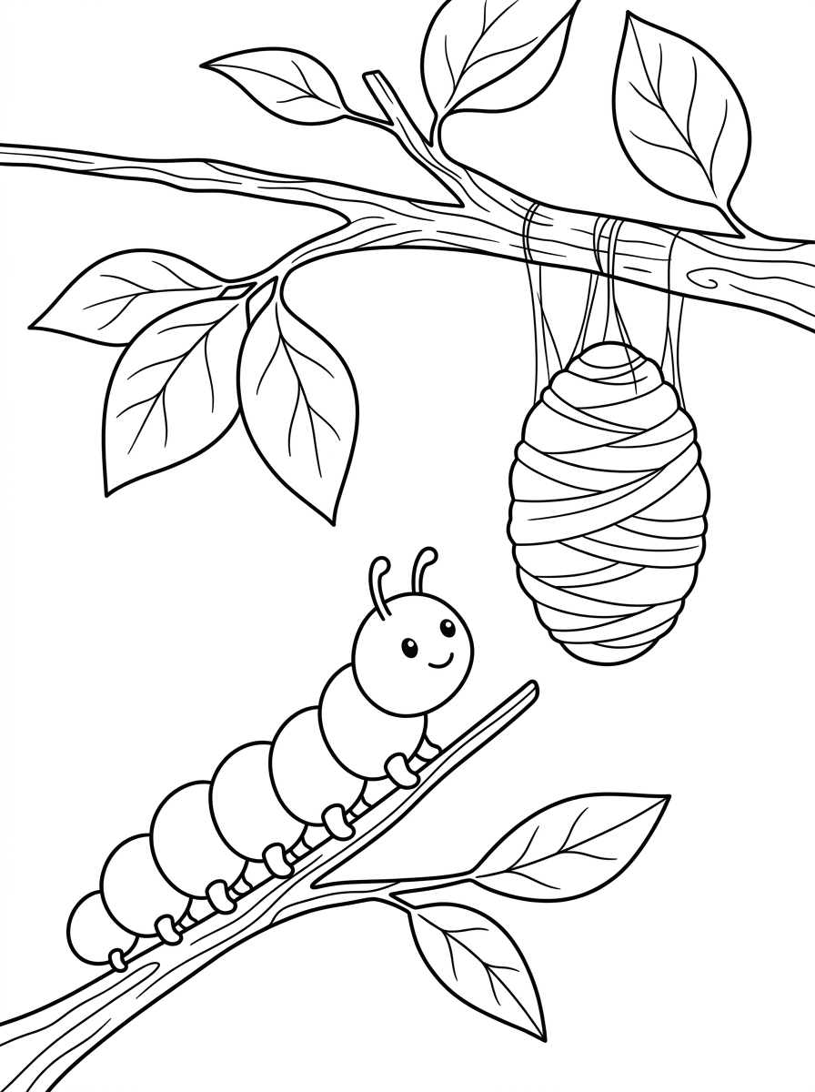 Caterpillar coloring pages printable 1