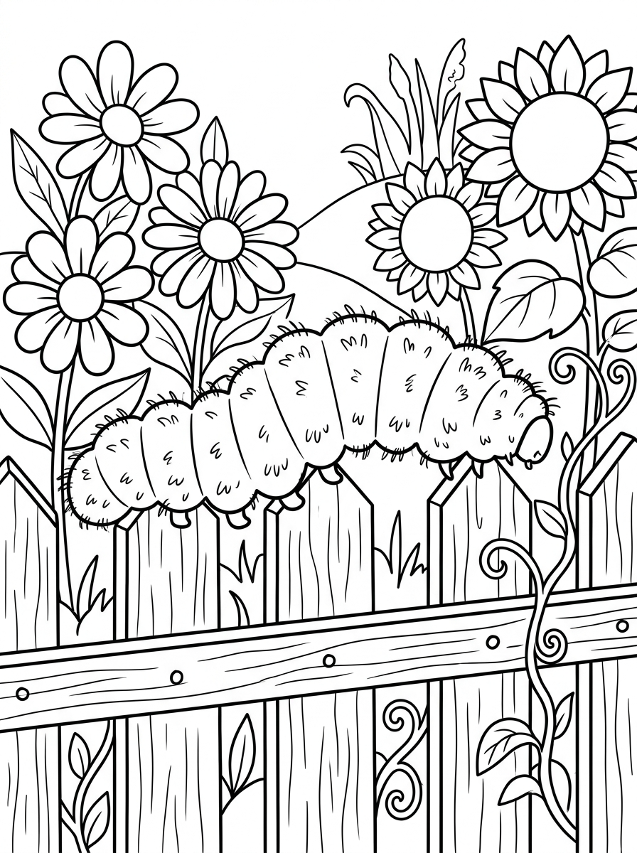 Caterpillar cards coloring pages