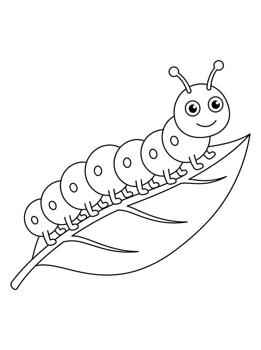 easy Caterpillar coloring pages