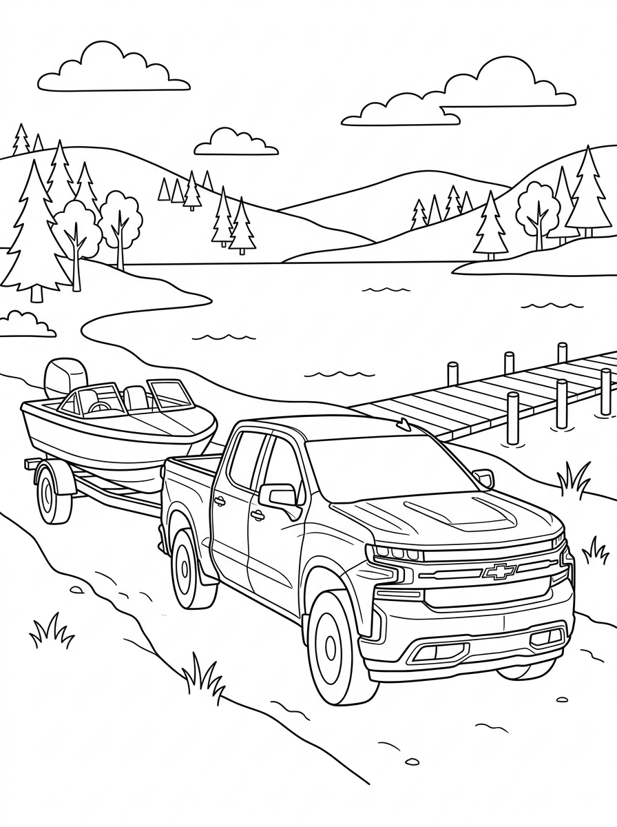 kawaii cute Chevrolet coloring pages