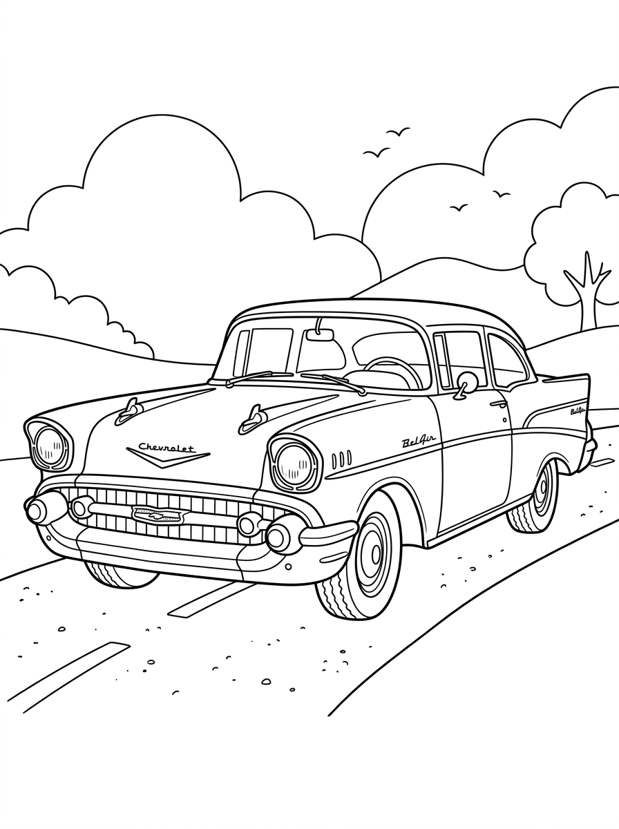 vintage Chevrolet coloring pages