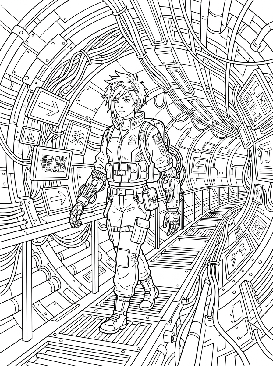 Cyberpunk Coloring Pages 11 vintage Cyberpunk coloring pages 1
