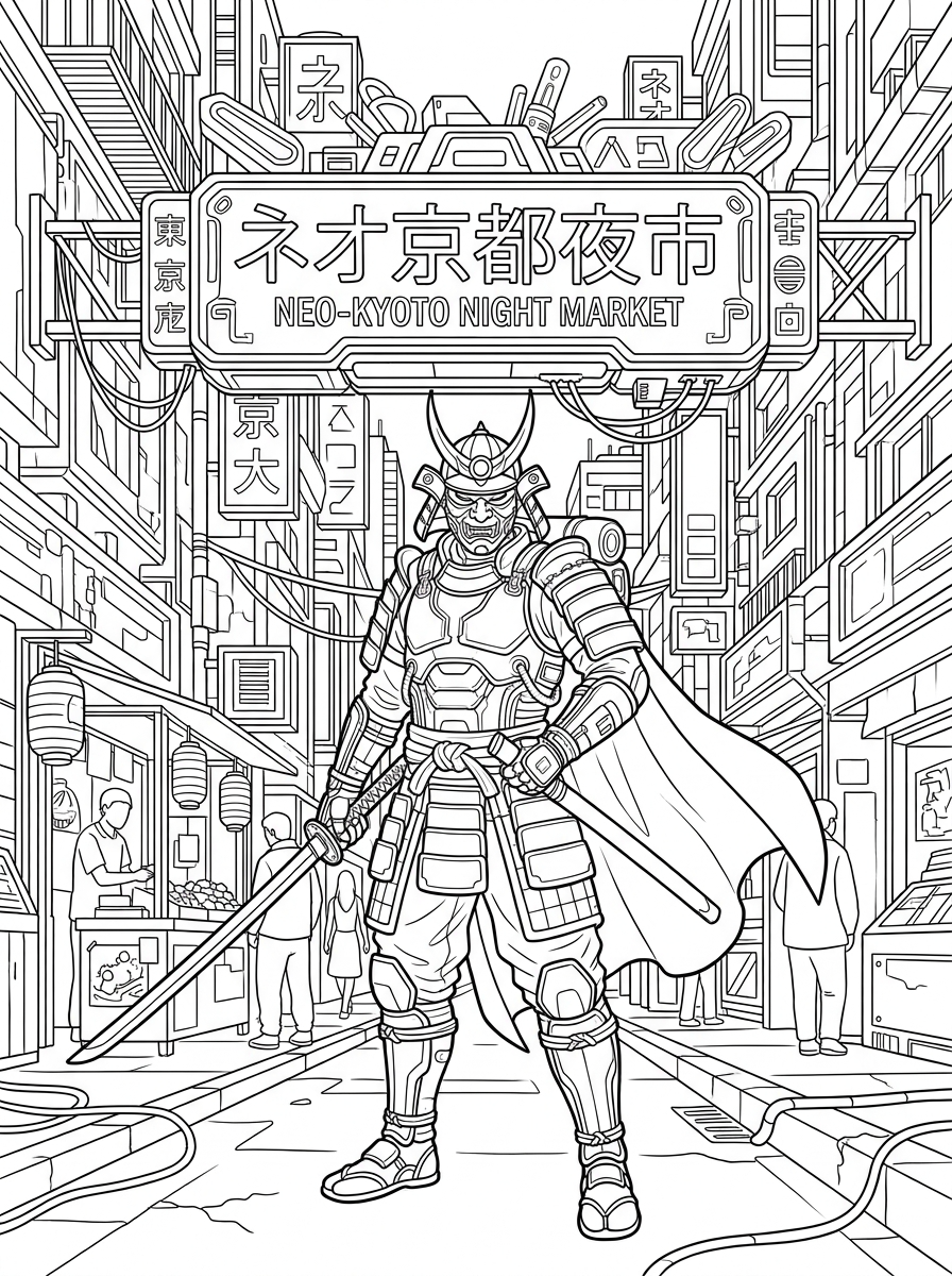 Cyberpunk Coloring Pages 15 free Cyberpunk tree coloring pages