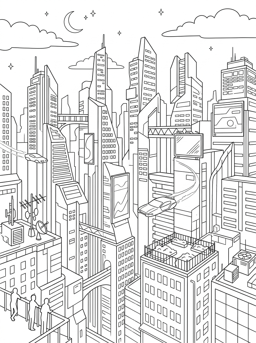 Cyberpunk Coloring Pages 16 Cyberpunk coloring pages for adults