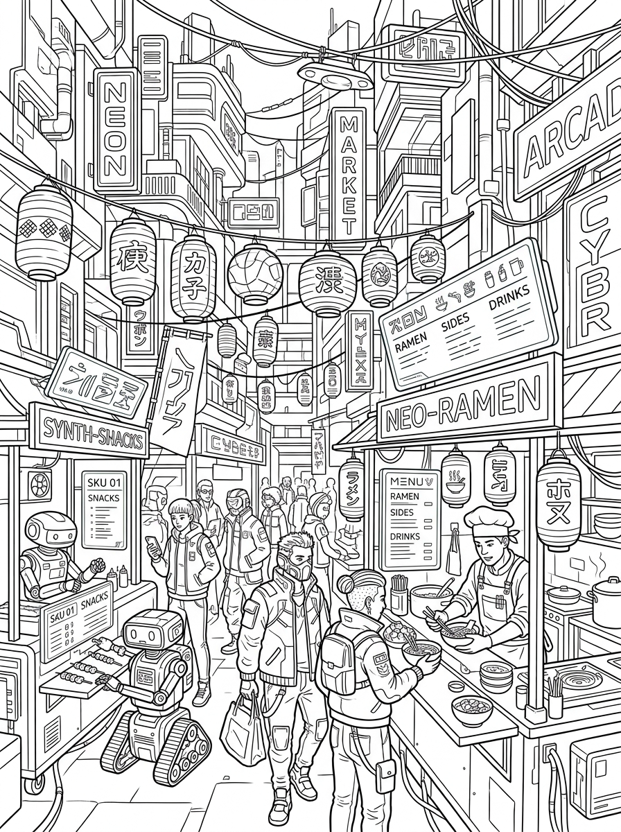 Cyberpunk Coloring Pages 17 Cyberpunk cards coloring pages