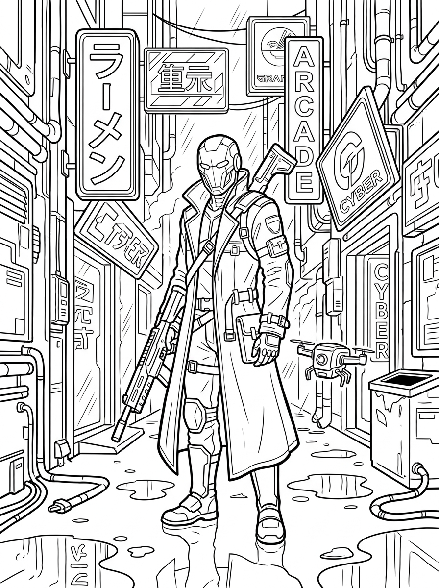 Cyberpunk Coloring Pages 23 fun Cyberpunk coloring pages
